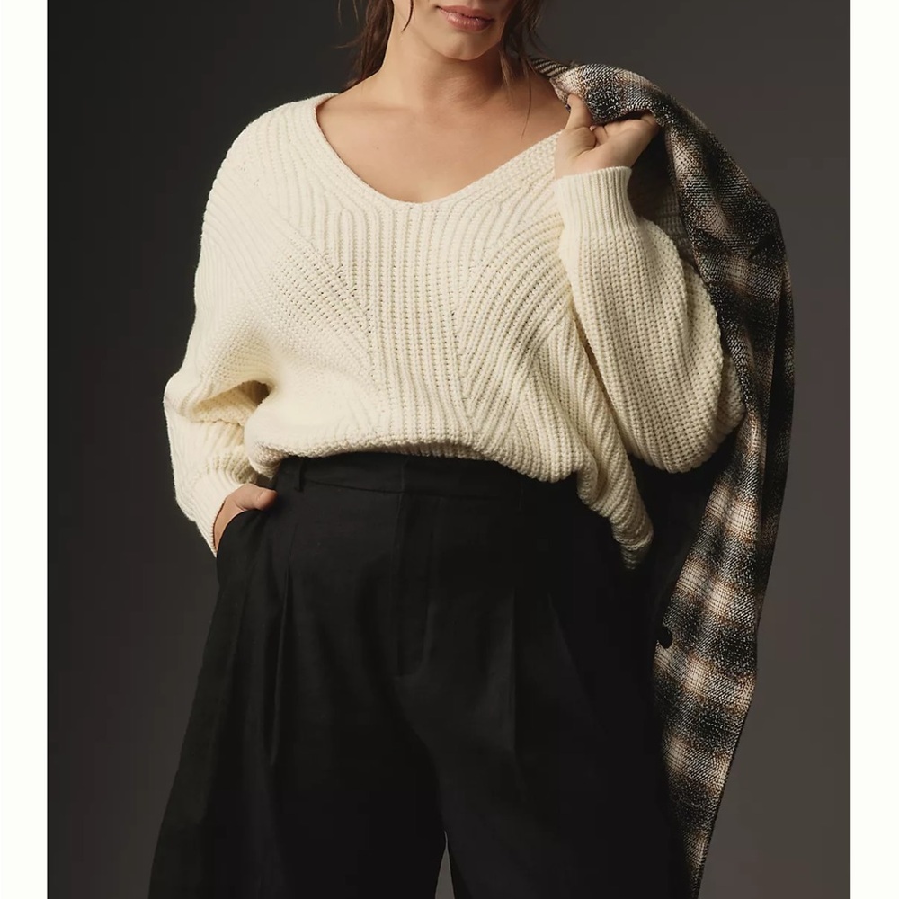 Maeve Anthropologie Cream Sweater